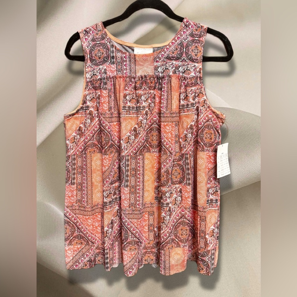 Bobbie Brooks NWT Orange Paisley Print Sleeveless Camisole size Medium
